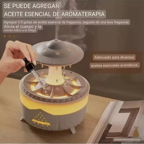 Humidificador Efecto Gotas Lluvia Difusor Capacidad 300 Ml