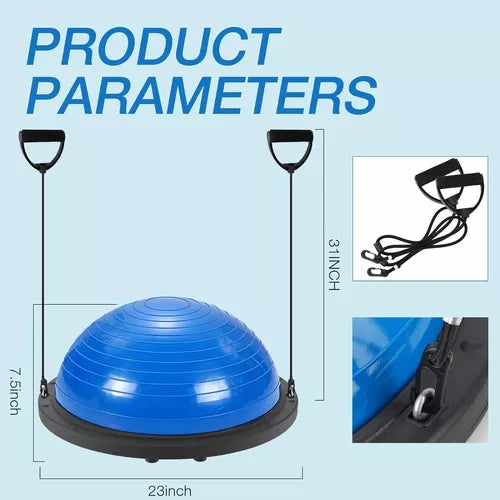 Balon Bosu Rog 60cm + Manillas+inflador Yoga