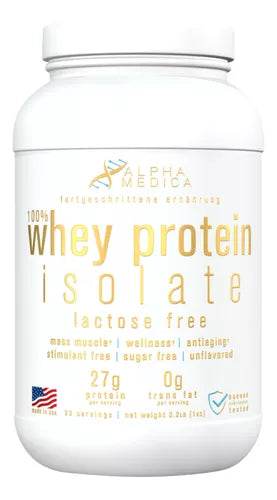 Whey Protein 100% Isolate Marca Alpha Medica Premium Sabor Sin Sabor