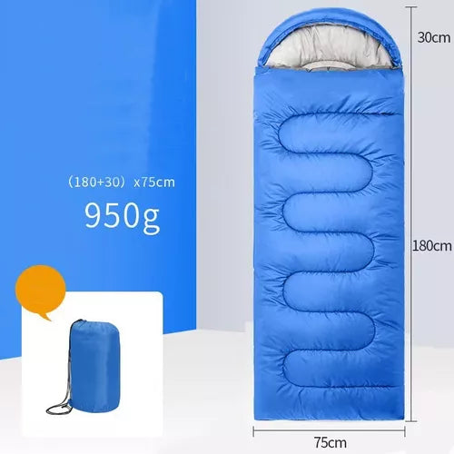 Saco De Dormir Camping Con Gorro Playa-cabaña Algodón Color Azul
