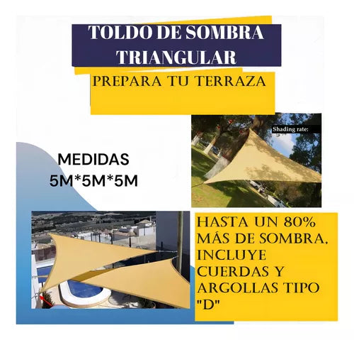 Toldo Vela Malla Sombra Triangular